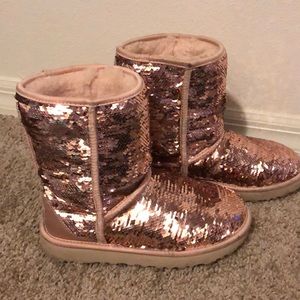 Uggs x Pink sequin reversible color